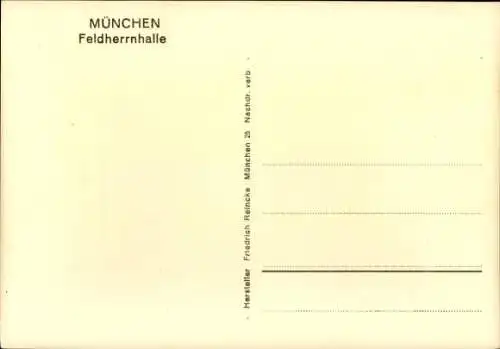 Ak München, Feldherrnhalle, Vorderansicht