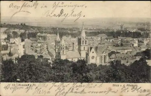 Ak Arnstadt in Thüringen, Blick von der Alteburg