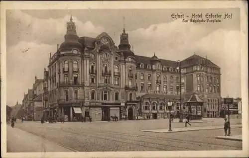 Ak Erfurt in Thüringen, Hotel Erfurter Hof, Am Bahnhofs-Vorplatz