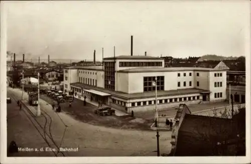 Ak Meißen an der Elbe, Bahnhof