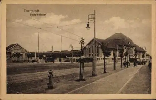 Ak Darmstadt in Hessen, Hauptbahnhof