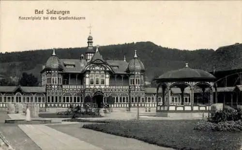 Ak Bad Salzungen in Thüringen, Konzertplatz bei den Gradierhäusern