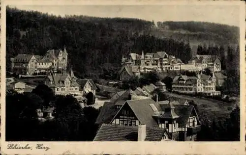 Ak Schierke Wernigerode am Harz, Panorama, Kyffhäus.-Heim