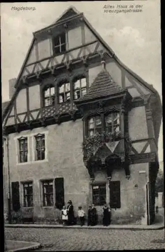 Ak Magdeburg an der Elbe, Altes Haus in der Kreuzgangstraße