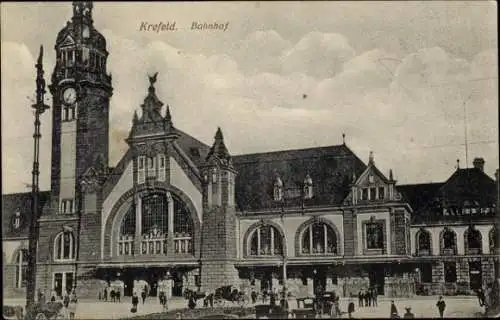 Ak Krefeld am Niederrhein, Bahnhof