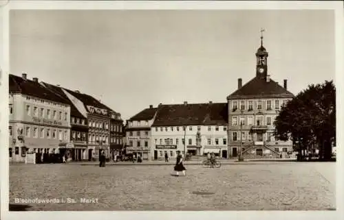 Ak Bischofswerda in Sachsen, Markt