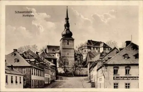 Ak Schauenstein im Frankenwald, Marktplatz, Kirche, Gasthof