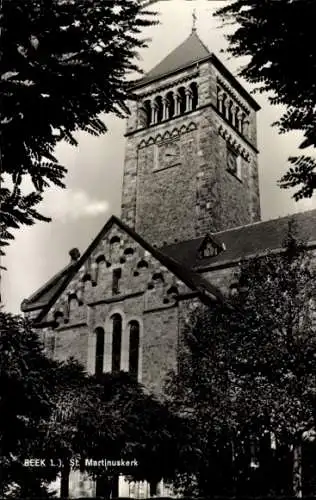 Ak Beek Limburg Niederlande, St. Martinskirche