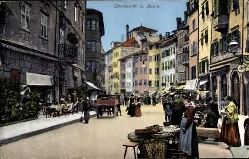 Ak Bozen Bolzano Südtirol, Obstmarkt