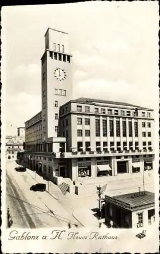 Ak Jablonec nad Nisou Gablonz an der Neiße Region Reichenberg, Neues Rathaus