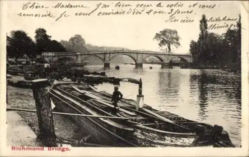 Ak Richmond Yorkshire England, Brücke