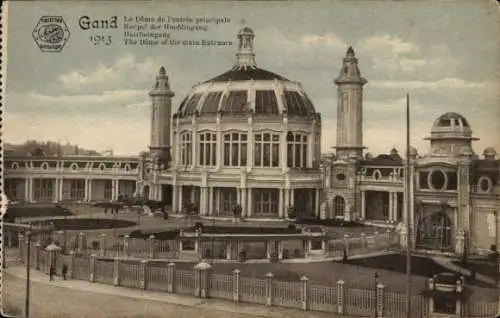 Ak Gand Gent Ostflandern, Exposition Universelle 1913, Entree Principale, Hoofdingang