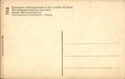 Ak Gand Gent Ostflandern, Exposition Universelle 1913, Entree Principale, Hoofdingang