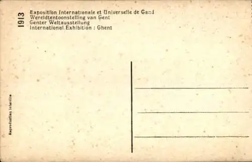 Ak Gand Gent Ostflandern, Exposition Universelle 1913, Palast der schönen Künste