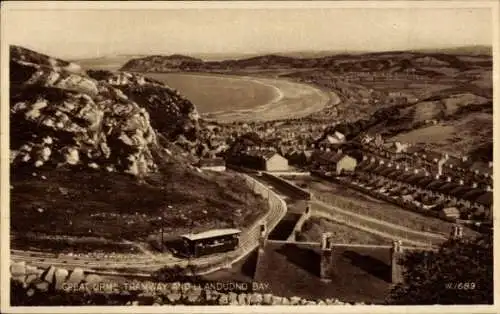 Ak Llandudno Wales, Great Orme Tramway, Bucht