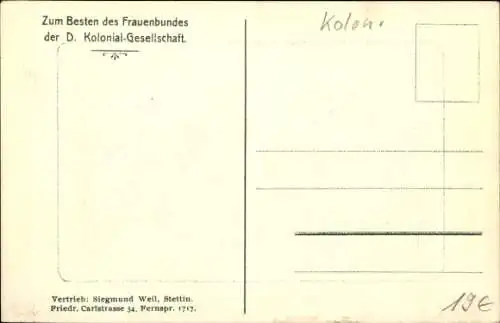 Ak Keetmanshoop Deutsch Südwest Afrika, Heimatshaus, Zum Besten des Frauenbundes