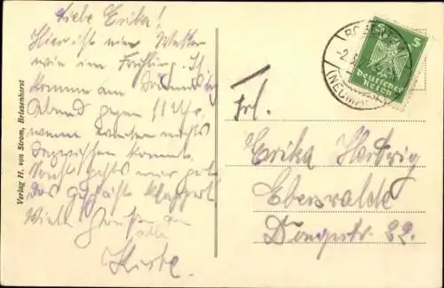 Ak Barnówko Berneuchen in der Neumark Ostbrandenburg, Gasthof, Wasserfall, Schloss