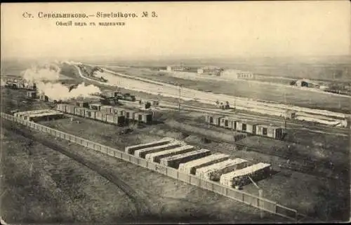 Ak Synelnykowe Ukraine, Bahnhof, Gleisseite