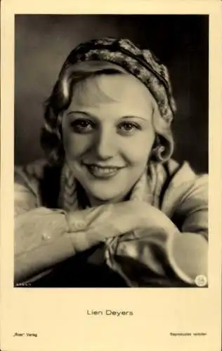 Ak Schauspielerin Lien Deyers, Portrait
