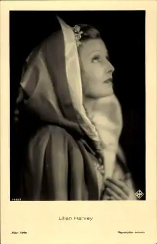 Ak Schauspielerin Lilian Harvey, Portrait im Profil