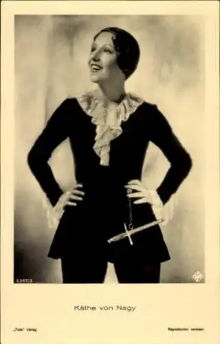 Ak Schauspielerin Käthe von Nagy, Portrait, Ufa Film, Ross Verlag 6367 3