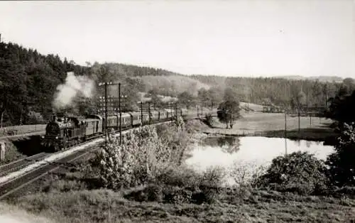 Foto Carl Bellingrodt,  Deutsche Eisenbahn, Dampflok, Landschaft