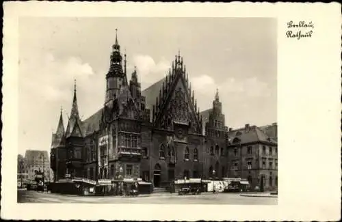 Ak Wrocław Breslau Schlesien, Rathaus