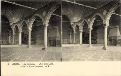 Stereo Ak Blois Loir-et-Cher, Chateau de Blois, Aile Louis XII.