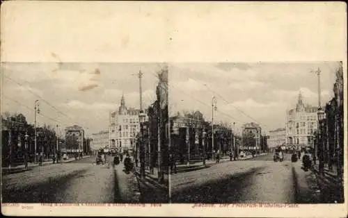 Stereo Ak Aachen in Nordrhein Westfalen, Friedrich Wilhelms Platz, DRGMS 83768 92395