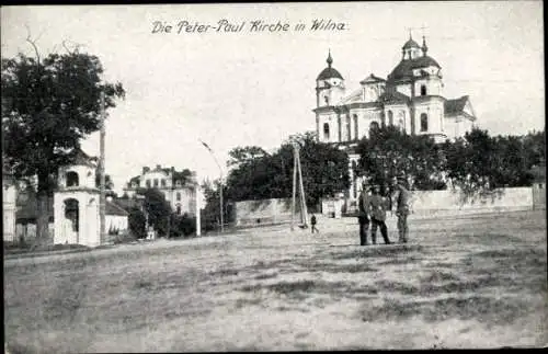 Ak Vilnius Wilna Litauen, Die Peter Paul Kirche, Platz