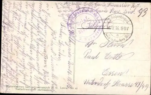 Ak Lwiw Lwów Lemberg Ukraine, Maryacki-Platz, Mickiewicz-Denkmal