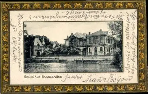 Jugendstil Passepartout Ak Sarreguemines Saargemünd Lothringen Moselle, Casino des Faïenceries