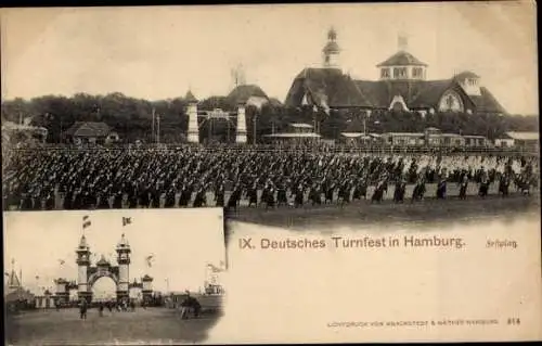 Ak Hamburg Mitte Altstadt, IX. Deutsches Turnfest 1898, Festplatz