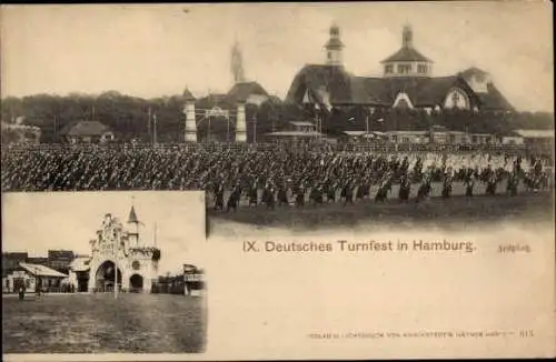 Ak Hamburg Mitte Altstadt, IX. Deutsches Turnfest, Festplatz