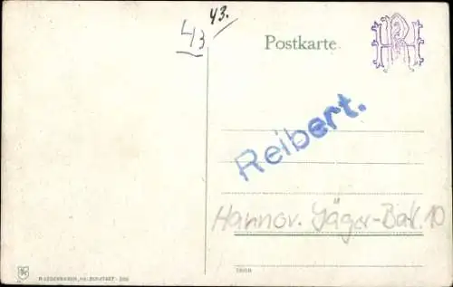 Ak Goslar am Harz, Kaserne, Kaiserhaus, Soldat in Uniform, Hannov. Jäger Batl. 10