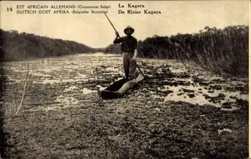 Ganzsachen Ak Tansania, Deutsch Ostafrika, Fluss Kagera