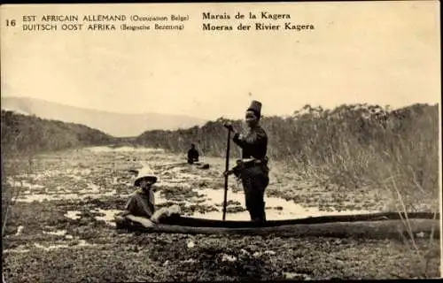 Ganzsachen Ak Tansania, Kagera-Sümpfe, belgische Besatzung