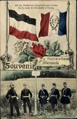 Ak Deutsch-Französische Grenze, Auf der Straße von Gravelotte nach Verdun