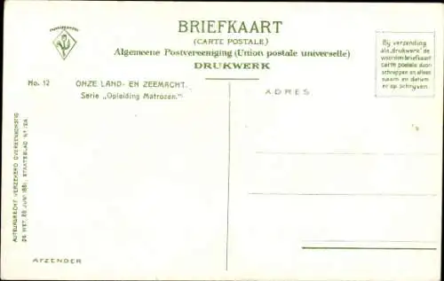 Ak Niederländischer Marinesoldat in Uniform, Portrait