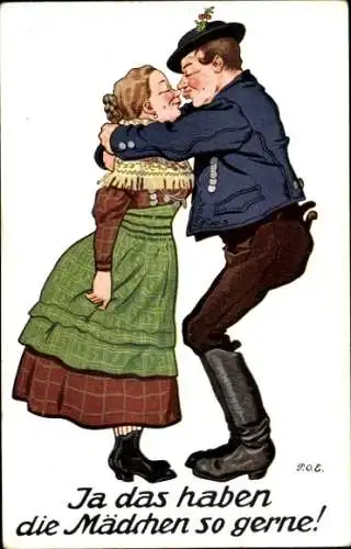 Künstler Ak Engelhard, P.O.E., Ja das haben die Mädchen so gerne, Kuss