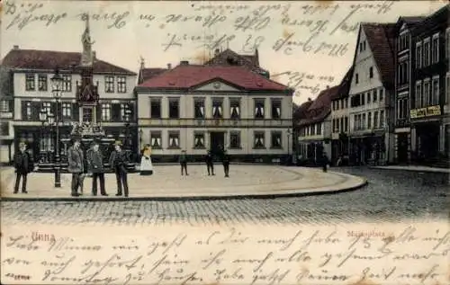 Ak Unna in Westfalen, Marktplatz, Geschäft von Ludwig Nase