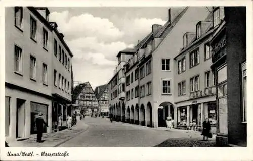 Ak Unna in Westfalen, Wasserstraße, Geschäfte