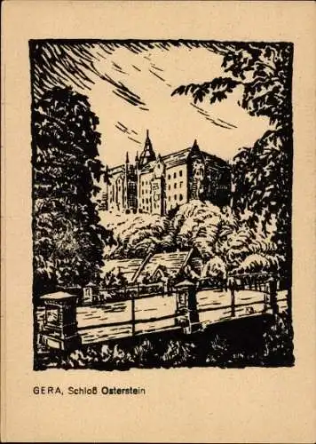 Künstler Ak Gera in Thüringen, Schloss Osterstein