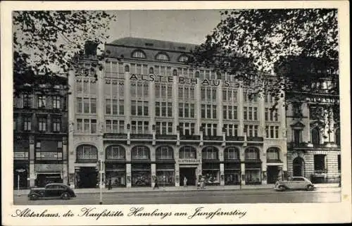 Ak Hamburg Altstadt, Alsterhaus, die Kaufstätte Hamburgs am Jungfernstieg, Poststraße