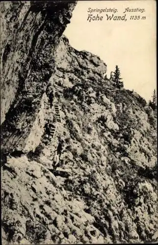 Ak Hohe Wand Niederösterreich, Springelsteig, Ausstieg