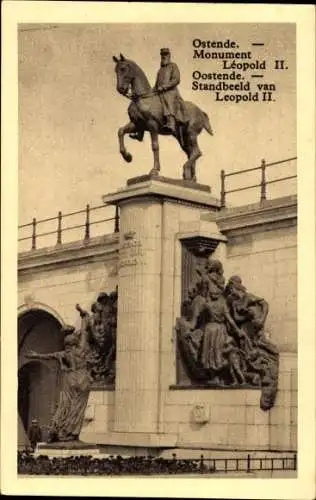 Ak Oostende Ostende Westflandern, Monument Leopold II.