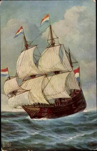 Künstler Ak Rave, Chr., Marine Galerie 236, Holländ. Westindien Fahrer, 17. Jh.