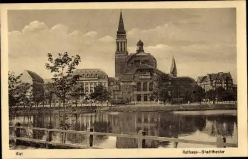 Ak Kiel, Rathaus, Stadttheater