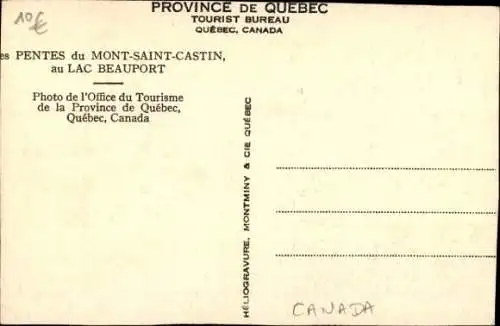 Ak Quebec Kanada, Pentes du Mont Saint Castin, Lac Beauport
