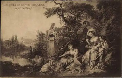 Künstler Ak Boucher, Hirtenszene, Schäferinnen